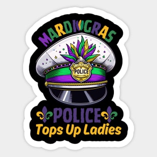 Mardi Gras Police Funny Quotes Humor Sticker